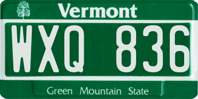 VT license plate WXQ836
