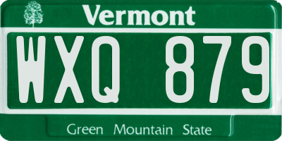 VT license plate WXQ879