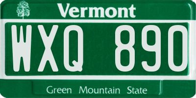 VT license plate WXQ890