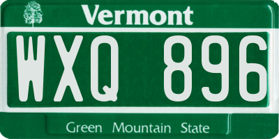 VT license plate WXQ896