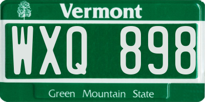 VT license plate WXQ898