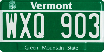 VT license plate WXQ903