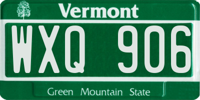 VT license plate WXQ906