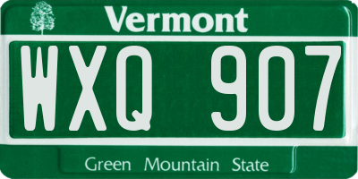 VT license plate WXQ907