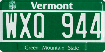VT license plate WXQ944