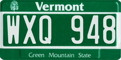 VT license plate WXQ948