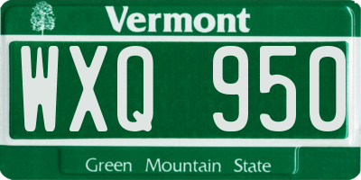 VT license plate WXQ950