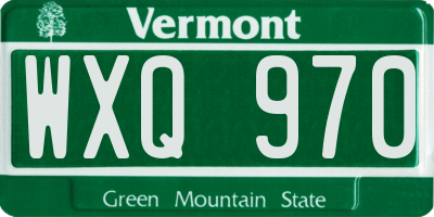VT license plate WXQ970