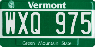 VT license plate WXQ975