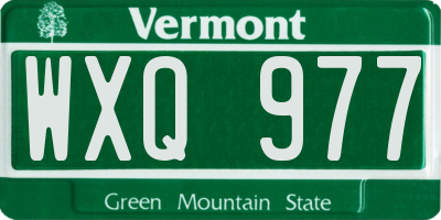 VT license plate WXQ977