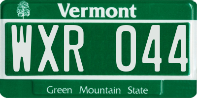 VT license plate WXR044