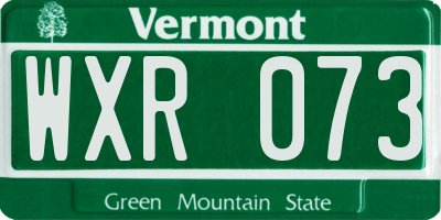 VT license plate WXR073