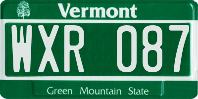 VT license plate WXR087