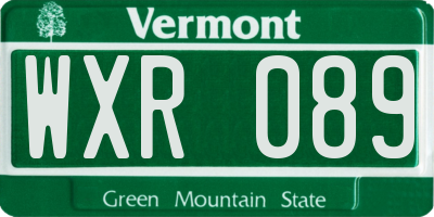 VT license plate WXR089