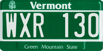 VT license plate WXR130