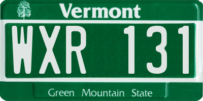 VT license plate WXR131