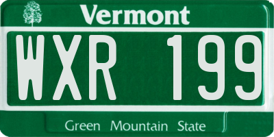 VT license plate WXR199