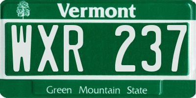 VT license plate WXR237