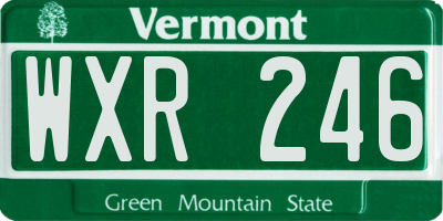 VT license plate WXR246