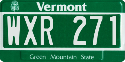 VT license plate WXR271