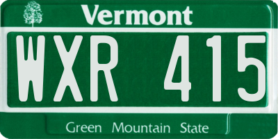 VT license plate WXR415
