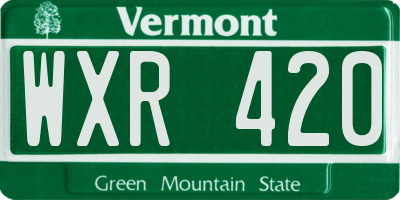 VT license plate WXR420