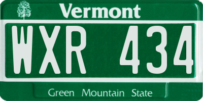 VT license plate WXR434