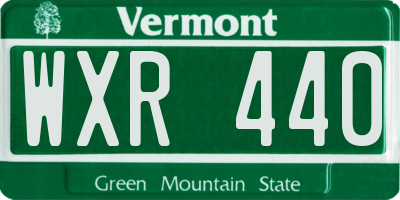 VT license plate WXR440