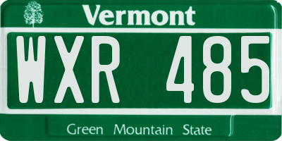 VT license plate WXR485