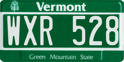 VT license plate WXR528