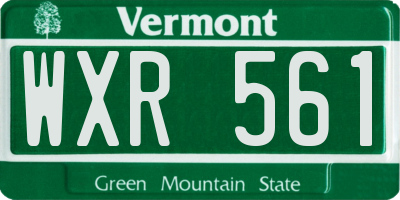 VT license plate WXR561