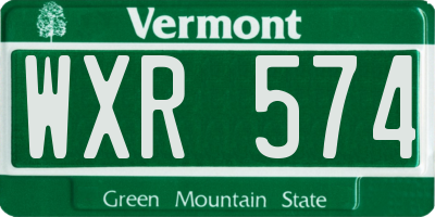 VT license plate WXR574