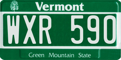 VT license plate WXR590