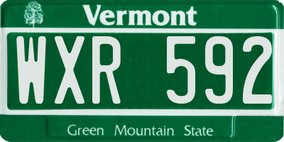 VT license plate WXR592