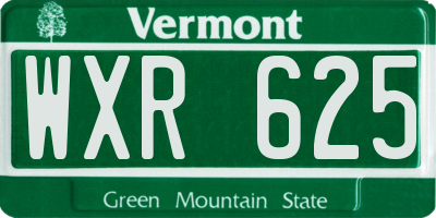 VT license plate WXR625