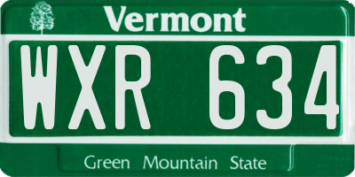 VT license plate WXR634