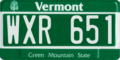 VT license plate WXR651