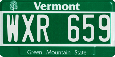VT license plate WXR659