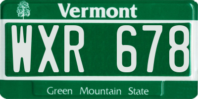 VT license plate WXR678