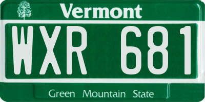 VT license plate WXR681