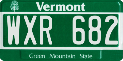 VT license plate WXR682