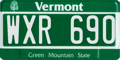 VT license plate WXR690