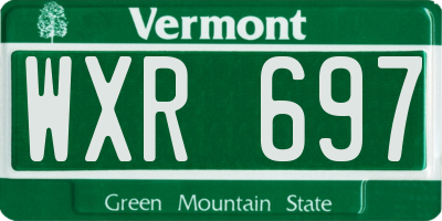 VT license plate WXR697