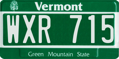 VT license plate WXR715