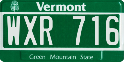 VT license plate WXR716