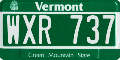 VT license plate WXR737