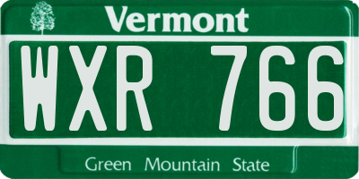 VT license plate WXR766