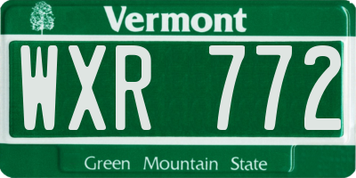 VT license plate WXR772