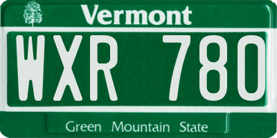 VT license plate WXR780
