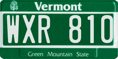 VT license plate WXR810